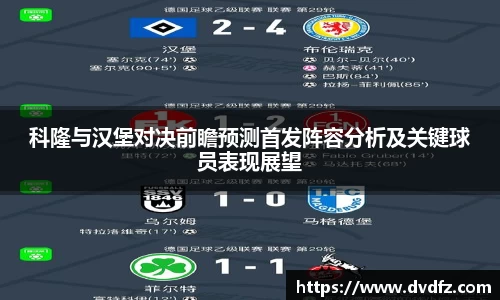 科隆与汉堡对决前瞻预测首发阵容分析及关键球员表现展望